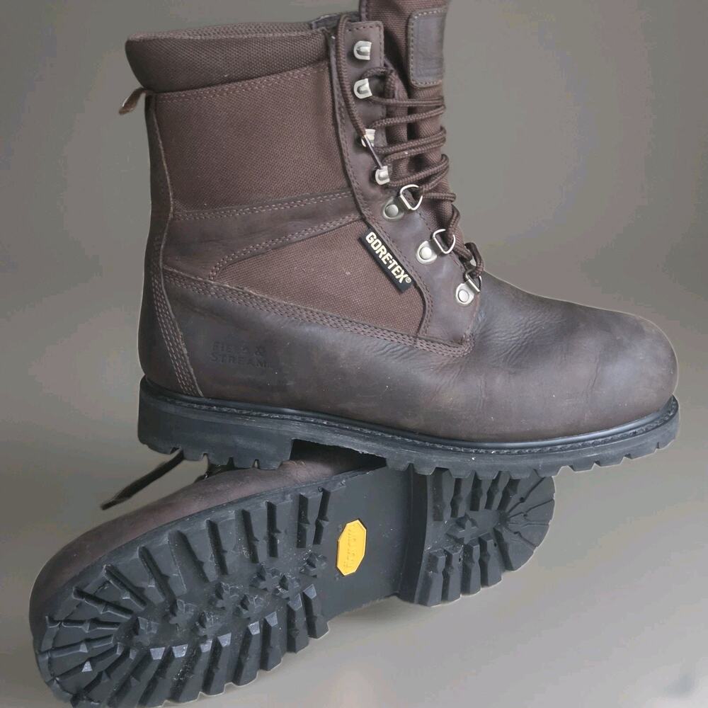 Mens 12 Field & Stream Kodiak Gore-Tex Insulated Hunting Brown Waterproof Boots`